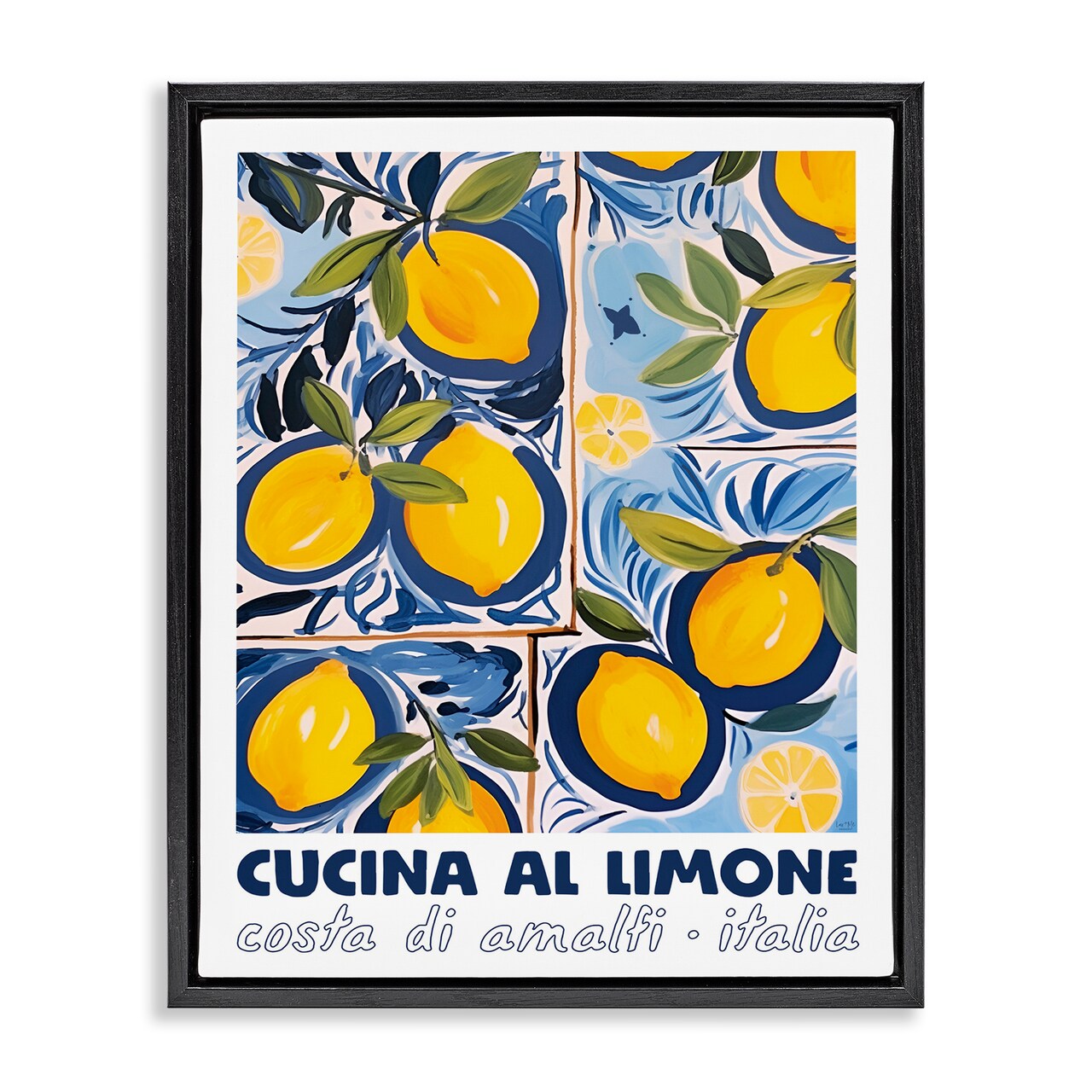 Stupell Industries Bright Mediterranean Lemons Floating Frame Design by Lux + Me Designs